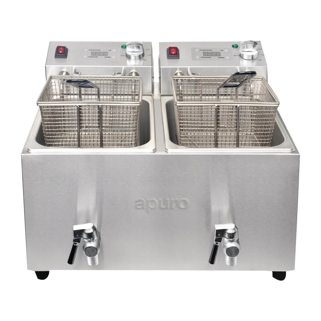 Apuro Double Fryer with Timer - 2x8Ltr - 2.9kW