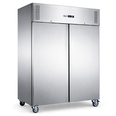 Fed X Stainless Steel Two Full Door Upright Freezer 1236L
