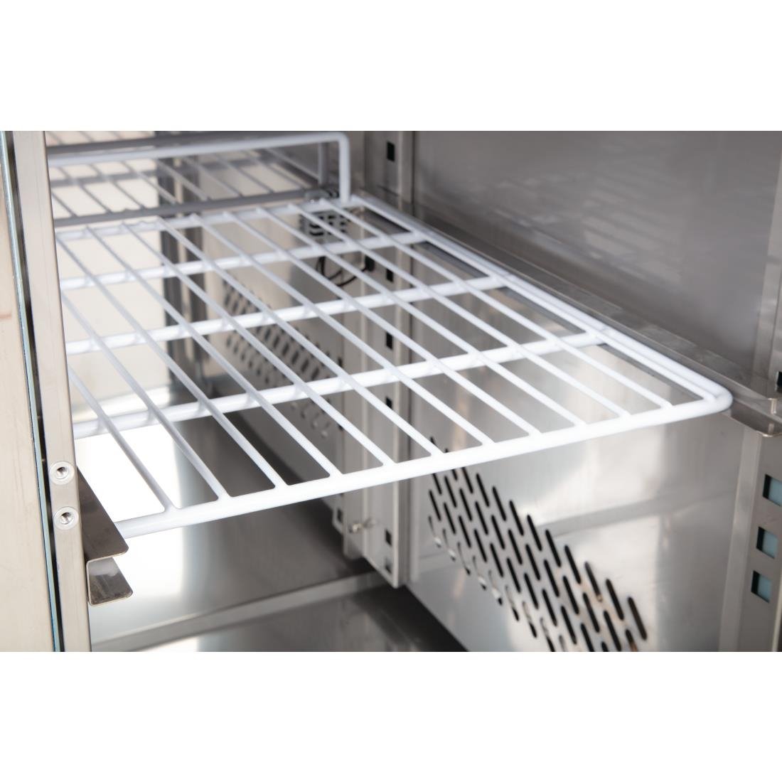 Polar U-Series Refrigerated GN Counter Saladette with Sneeze Guard - 3 Door