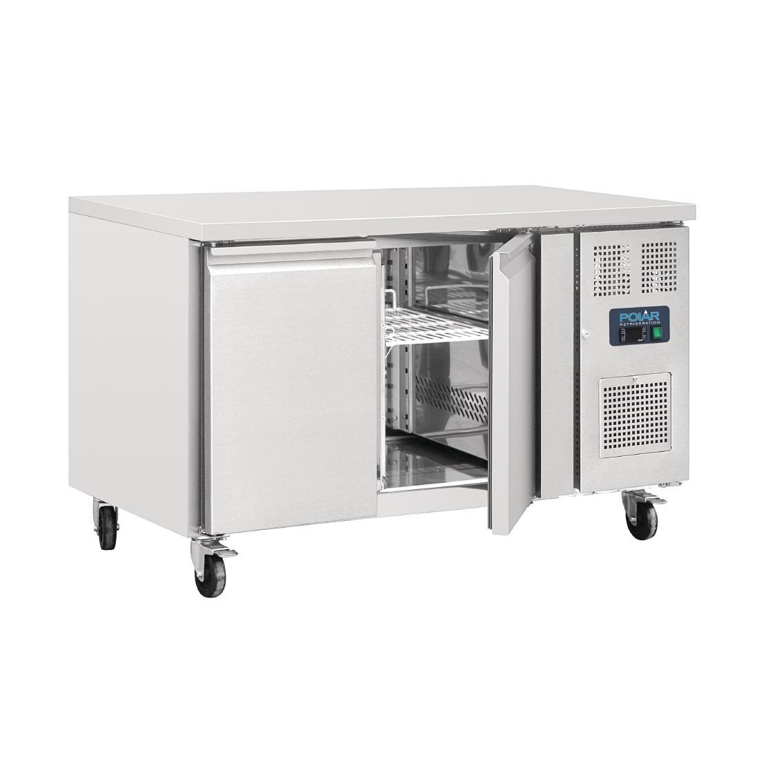 Polar U-Series Double Door Counter Fridge - 228Ltr