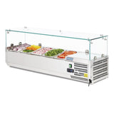 Polar G-Series Countertop Prep Fridge 5x 1/4GN with Glass Sneeze guard