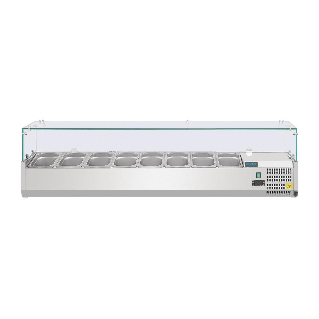 Polar G-Series Countertop Prep Fridge 8x 1/4GN with Glass Sneeze guard