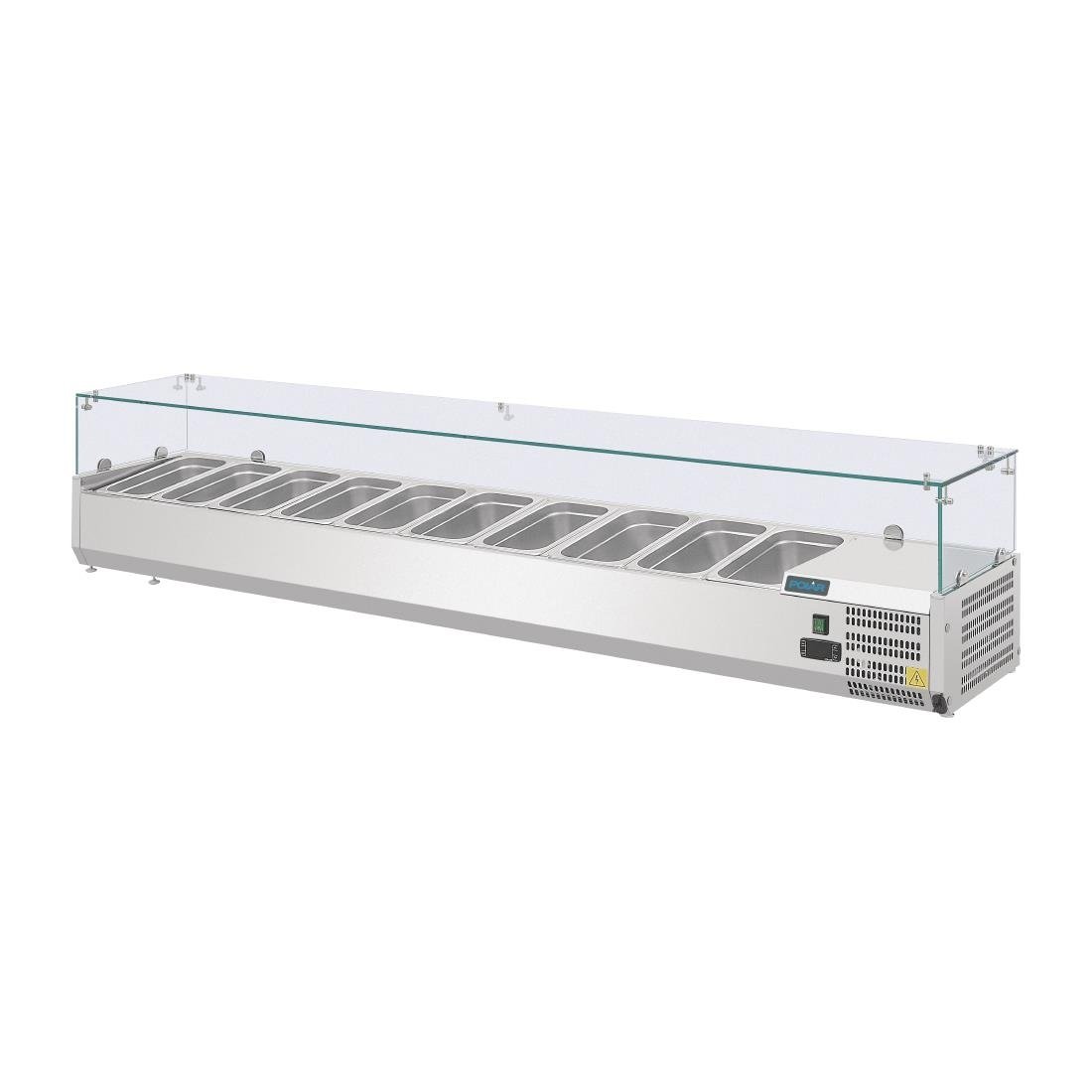 Polar G-Series Countertop Prep Fridge 10x 1/4GN with Glass Sneeze guard