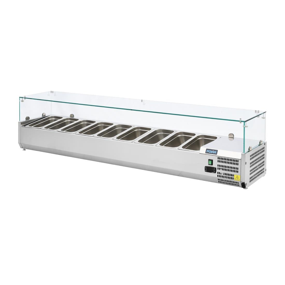 Polar G-Series Countertop Prep Fridge 9x 1/3GN with Glass Sneeze guard