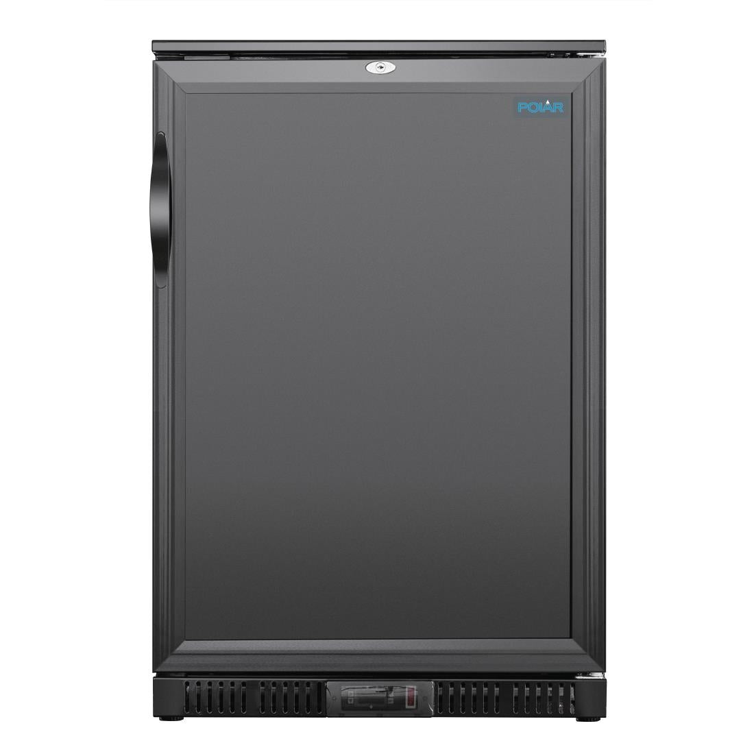 Polar G-Series Back Bar Cooler with Single Solid Hinged Door Black - 850mm