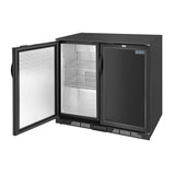 Polar G-Series Back Bar Cooler with Double Solid Hinged Doors Black - 850mm