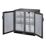 Polar G-Series Back Bar Cooler with Double Solid Hinged Doors Black - 850mm