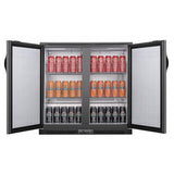 Polar G-Series Back Bar Cooler with Double Solid Hinged Doors Black - 850mm