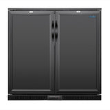 Polar G-Series Back Bar Cooler with Double Solid Hinged Doors Black - 850mm