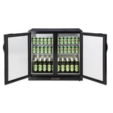 Polar G-Series Back Bar Cooler with Double Solid Hinged Doors Black - 850mm