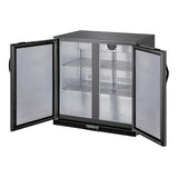 Polar G-Series Back Bar Cooler with Double Solid Hinged Doors Black - 850mm