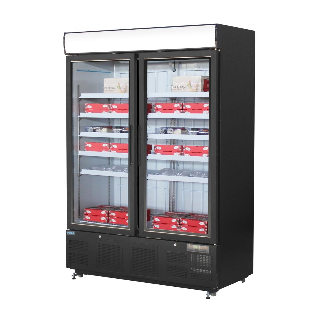 Polar G-Series Upright Display Freezer Black - 920Ltr