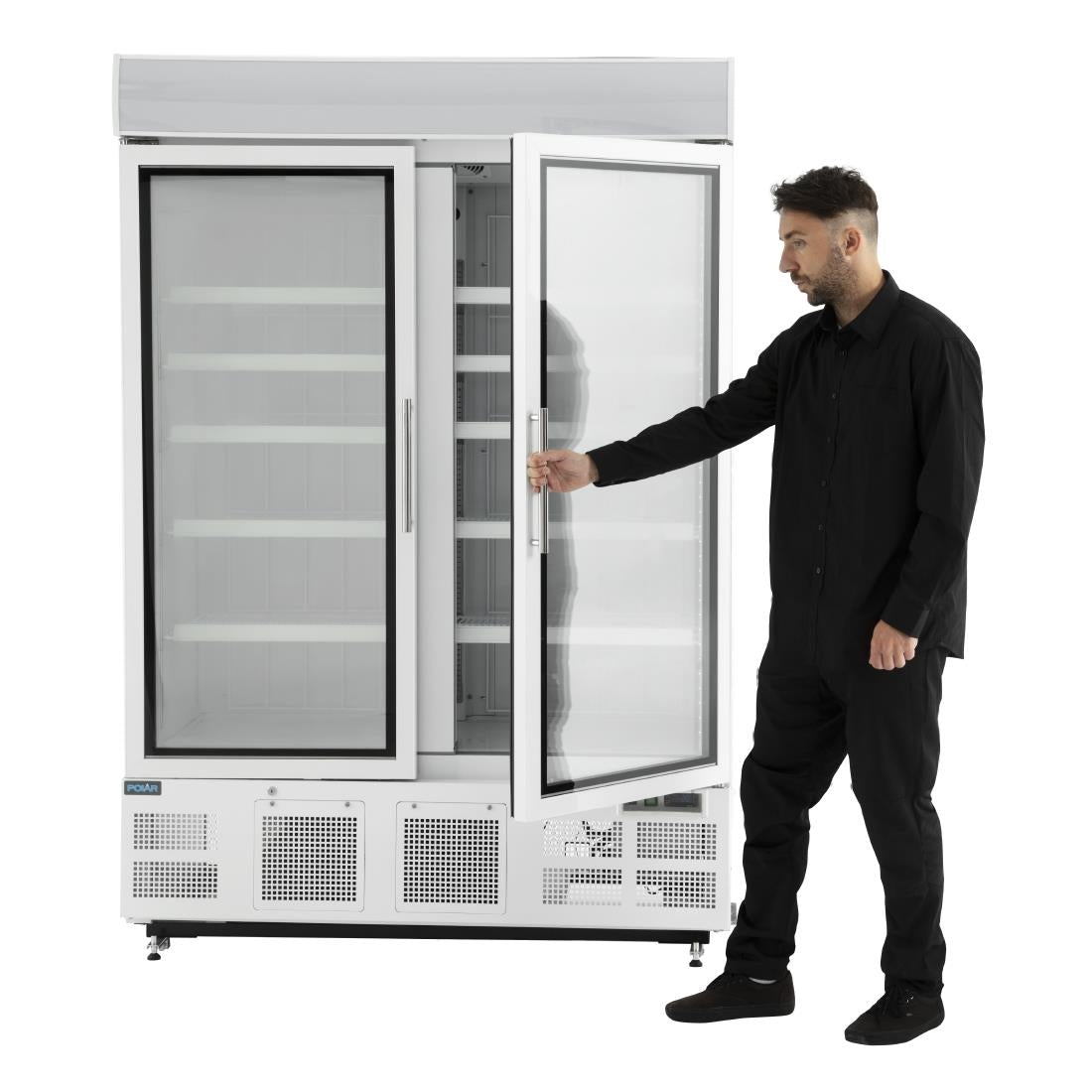 Polar G-Series Upright Display Freezer White - 920Ltr