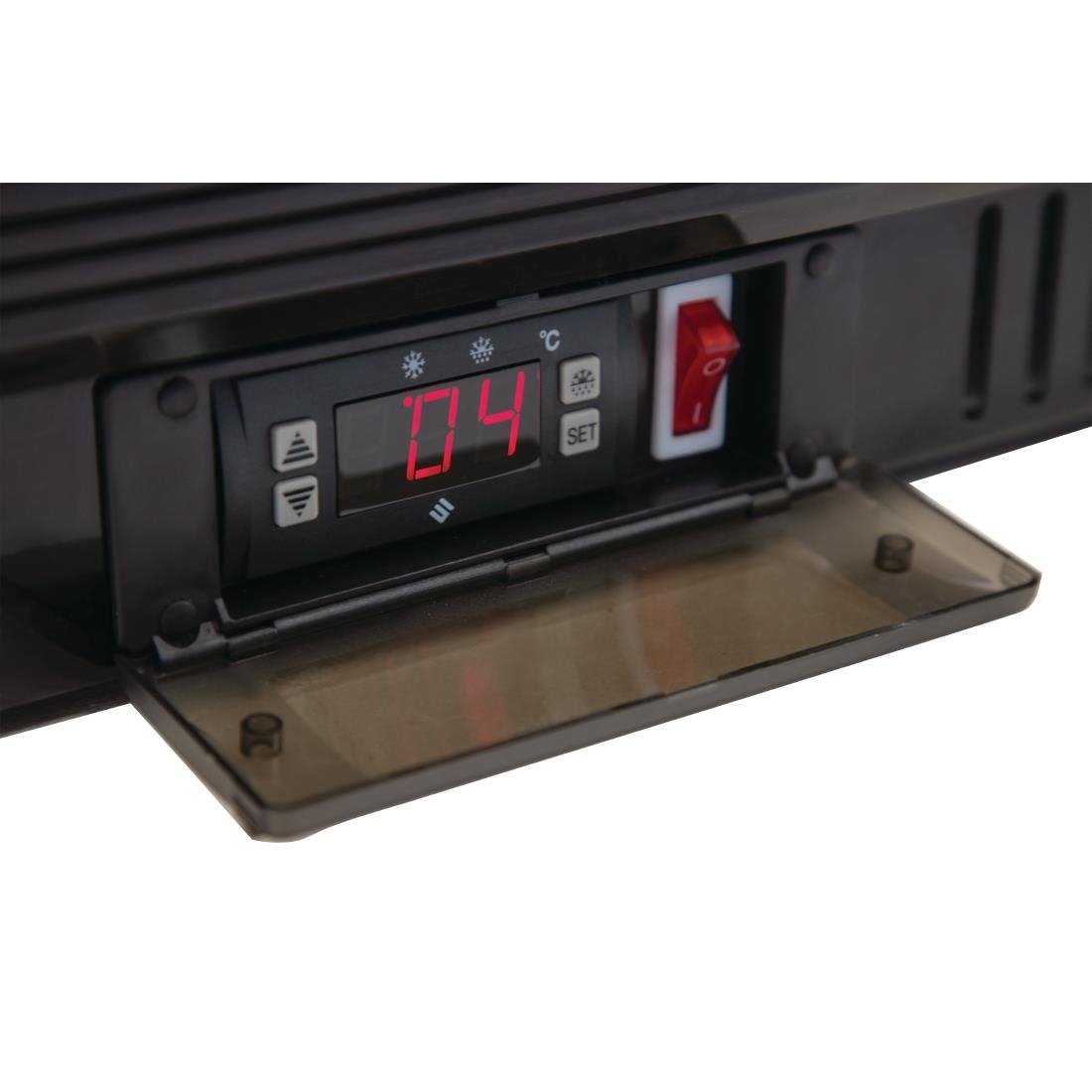 Polar G-Series Back Bar Cooler with Single Solid Hinged Door Black - 850mm