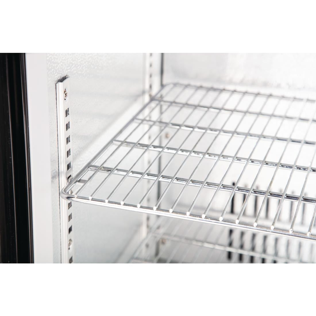 Polar G-Series Back Bar Cooler with Single Solid Hinged Door Black - 900mm