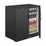Polar G-Series Back Bar Cooler with Double Solid Hinged Doors Black - 850mm