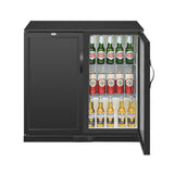 Polar G-Series Back Bar Cooler with Double Solid Hinged Doors Black - 850mm