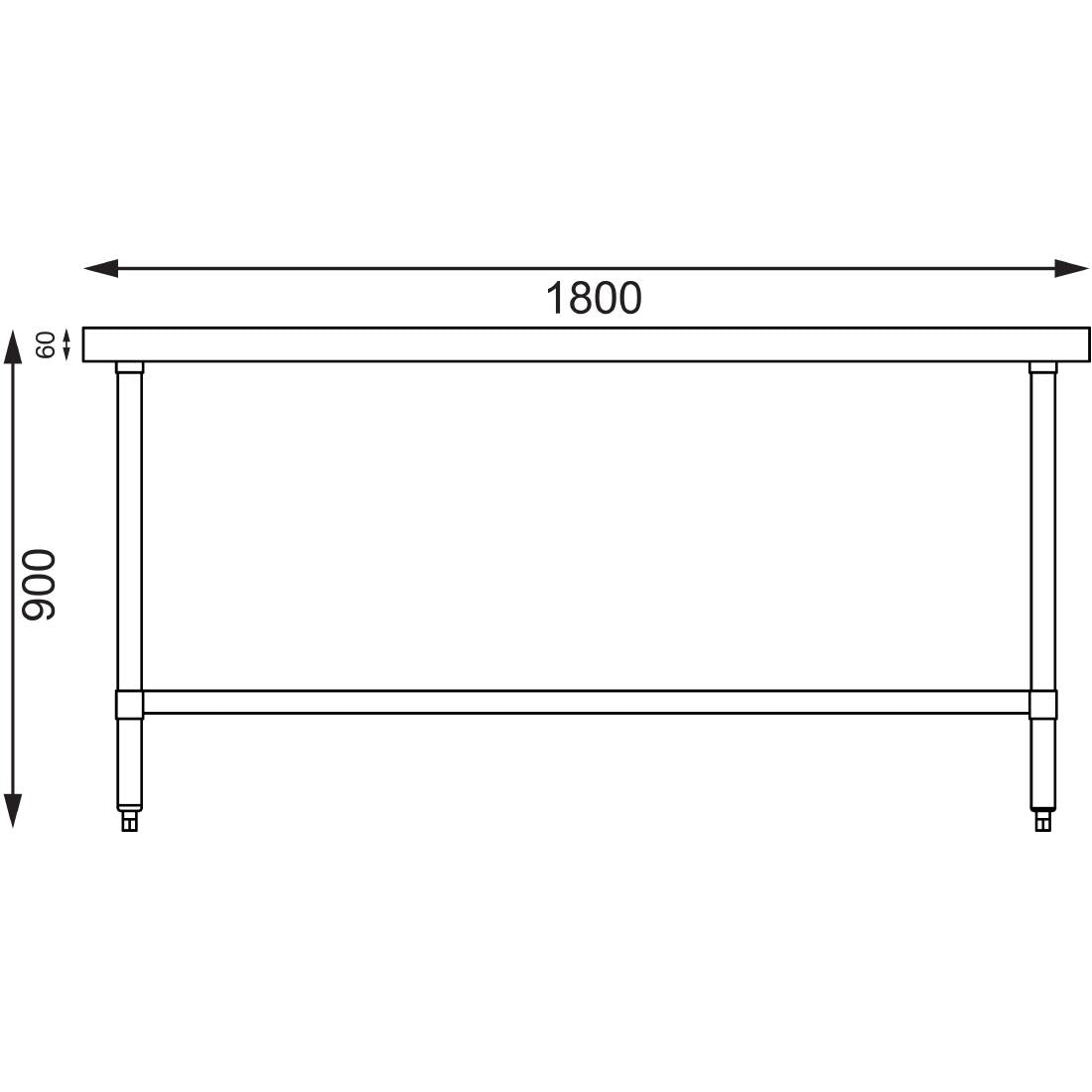 Vogue Table St/St - 1800x900x900mm 70 3/4x35 1/2x35 1/2"