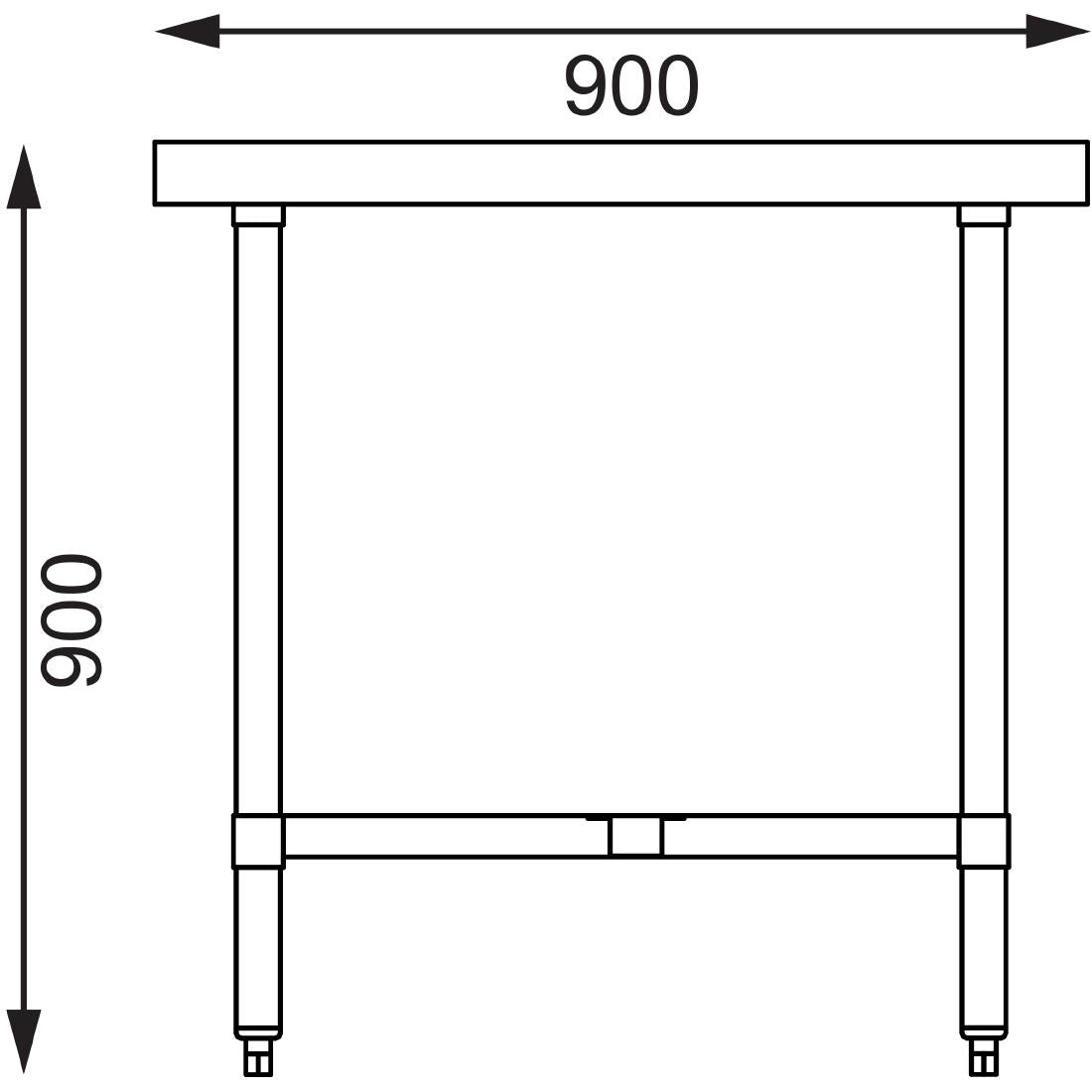Vogue Table St/St - 1800x900x900mm 70 3/4x35 1/2x35 1/2"