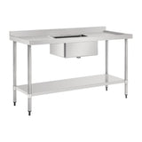 Vogue Single Bowl Sink Double Drainer - 1500mm (90mm Drain)