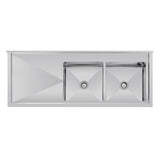 Vogue Double Bowl Sink L/H Drainer - 1800mm x 700mm (90mm Drain)