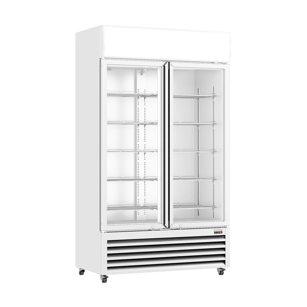 Thermaster 1000L Colourbond Upright Beverage Fridge 2 Doors White LG-1000P