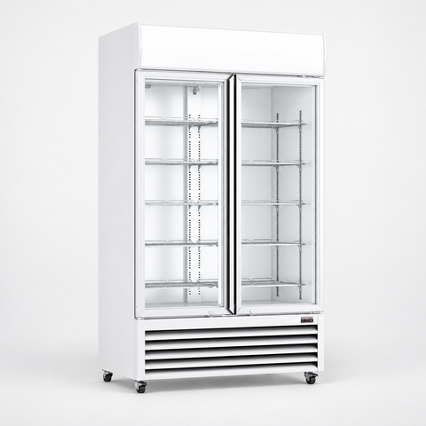 Thermaster Colourbond Upright Beverage Fridge 2 Doors White 1000L