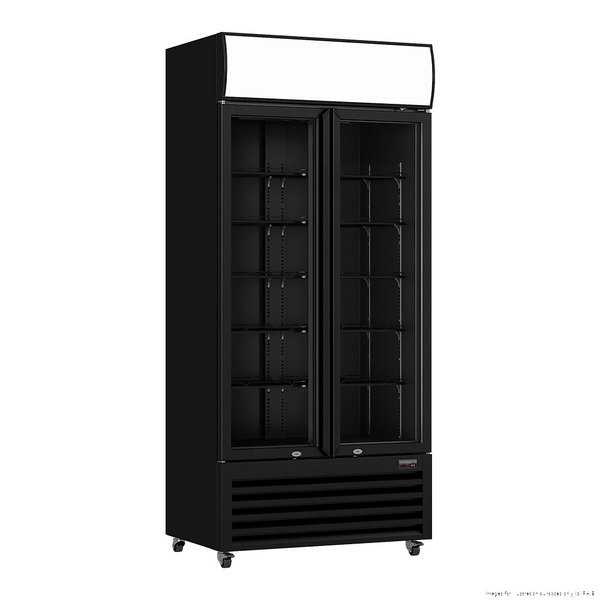 Thermaster Double Glass Door Colourbond Upright Drink Fridge 568L 880 x 610 x 1973mm