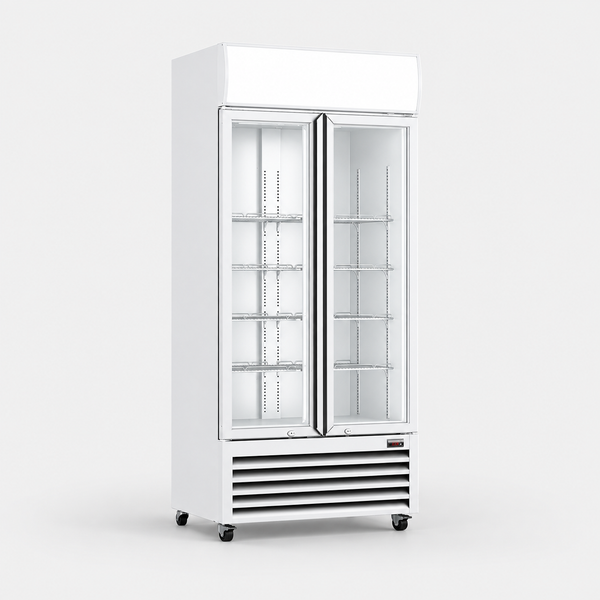 Thermaster Double Glass Door Colourbond Upright Drink Fridge 880 x 610 x 1973mm 487L