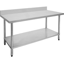 Load image into Gallery viewer, 1500-6-WBB Economic 304 Grade Stainless Steel Table with splashback  1500x600x900
