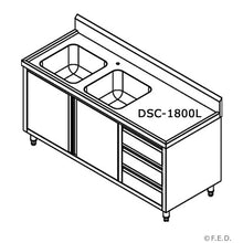 Load image into Gallery viewer, DSC-1800L-H KITCHEN TIDY CABINET WITH DOUBLE LEFT SINKS
