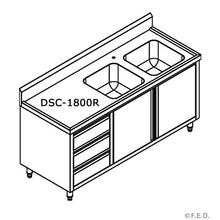 Load image into Gallery viewer, DSC-1800L-H KITCHEN TIDY CABINET WITH DOUBLE LEFT SINKS
