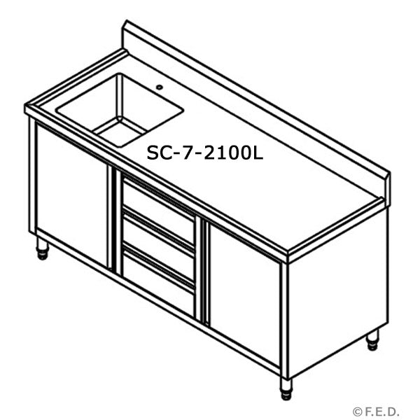 SC-7-2100L-H CABINET WITH LEFT SINK  - MODULAR SYSTEMS