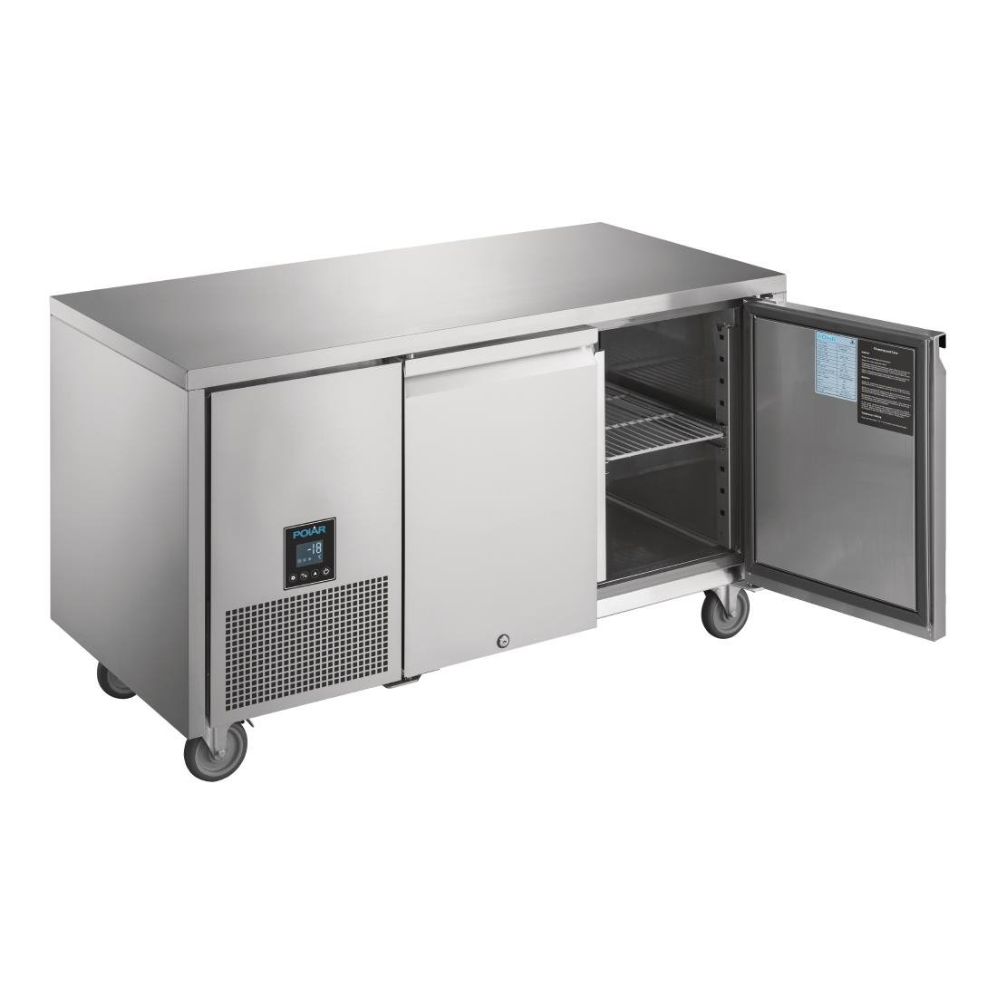 Polar U Series 2 Door Counter Freezer - 196Ltr