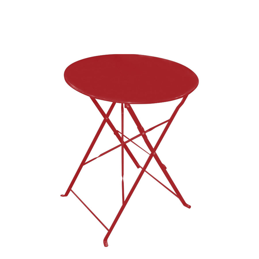 WD-S105TR Bistro Table Folded Round 600mm Red  - F.E.D