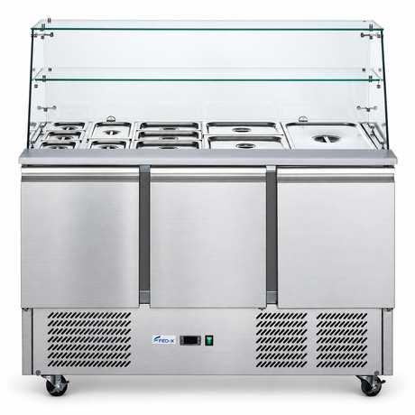 FED-X XS903GC — cleaned studio product photo; optional pans and lids shown