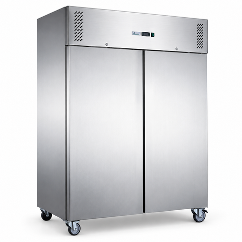 Fed X Stainless Steel Two Full Door Upright Freezer 1236L